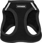 Best Pet Supplies Voyager Step-in Air Harness - All Weather Mesh, Reflective, No Pull Harness for Dogs, Cats - Secure with Hook & Loop Fastener, Buckle, Double D-Rings - Black, S