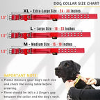 ADITYNA Heavy Duty Red Dog Collar for Large Dogs - Reflective Collar with Handle for Training, and Walking - Wide, Thick, Tactical, Soft Neoprene Padded