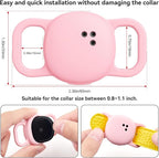 DDJ for Tile Life360 Sticker (2024) Tracker Cat Collar Case, 2-Pack Silicone Anti-Lost Protective Cover Tile Tracker Holder for Dog & Pet Collars, Ultra Durable, Easy Installation, Lightweight, Pink