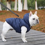 Fleece Hoodie, Windproof Waterproof Coat, Winter Warm Jacket, Cold Weather Pet Apparel Clothes Vest for Small Medium Large Dogs (M, Blue)