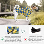 Dog rain Coat Waterproof Raincoat Puppy Jacket with Legs Buttons Zipper Hood Drawstring Fit for Yorkie Terrier Schnauzer Poodle Border Collie Labrador Golden Retriever 8lbs to 80lbs Yellow S