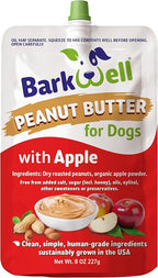 Peanut Butter Squeeze - 8oz Pouch All-Natural Dog Peanut Butter with Apple, Sourced and Made in The USA Dog Treat