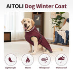 Dog Winter Coat for Small Medium Dogs, Reflective Dog Winter Jacket, Thick Fleece Snowsuit & Christmas Vest, Warm Water-Resistant Puppy Coat, Small Doggie Jackets for Cold Weather