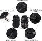 Geyecete Winter Warm Coat Waterproof Dog Winter Jacket with Harness Traction Belt,Pet Outdoor Jacket Dog Autumn and Winter Clothes for Medium, Small Dog-Black-S