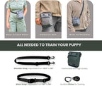 BEAU&FUR Small Dog Treat Pouch with Clicker for Training – 2 Cup Capacity, Built-In Poop Bag Dispenser, Storage for Snacks and Toys - Hands-Free Pouch Snack Holder for Walking and Training – Grey