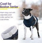 SUNFURA Small Dog Coat with Harness Built in, Warm Dog Jacket Winter with Zipper On Back, Waterproof Pet Snow Jacket Snowsuit Pet Sweater Clothes for Puppy, Blue XS