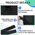 MIGOHI Dog Rain Jacket, Reflective Rain Coat for Medium Dogs | Adjustable Hind Leg Straps Rainproof, Waterproof & Windproof Coat for Rainy Days, Dog Poncho with Back Leash Hole, Black, 2XL