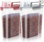 5Lbs/6Qt Airtight Pet Storage Container For Cat Dog Bird Food and Keep Fresh, Translucent Body, Upgraded Large Nozzle for Easy Pouring With Handle Design Easy to Carry When Going 2pack