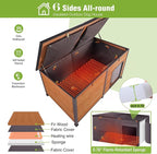 GUTINNEEN Extra Large Heated Dog House Outdoor Insulated Dog House Weatherproof Dog Shelter with Heated Pad, Insulated All-Round Thermal Liner, Chew-Proof Design for Large Dogs (Winter-Ready)