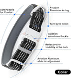Plutus Pet Reflective Dog Collar with Aviation Aluminum Buckle, Neoprene Padded for Comfort, Lightweight, Heavy Duty Nylon Collar for Puppy Small Medium Large Dogs (Black, S)