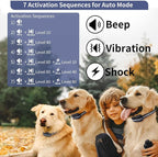 PetJoy Shock Collar for Large Dogs, Bark Collar with Remote, Bark and Training Collar 2 in 1, Auto Bark Collar - Shock, Vibration, Beep and Auto Mode (Level 1-5), Remote Range 2800 Ft