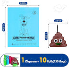 Dog Poop Bag With Holder, 150 Counts Scented Doggie Waste Bags With 1 Dispenser, Pet Poop Bags Rolls For Doggy