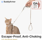 Cat Harness and Leash Set, Lightweight Escape Proof Cat Harness Leash with Padded Handle, Adjustable Cat Leash and Harness for Kitten Small Large Cats Walking Training (Blush Pink, M)
