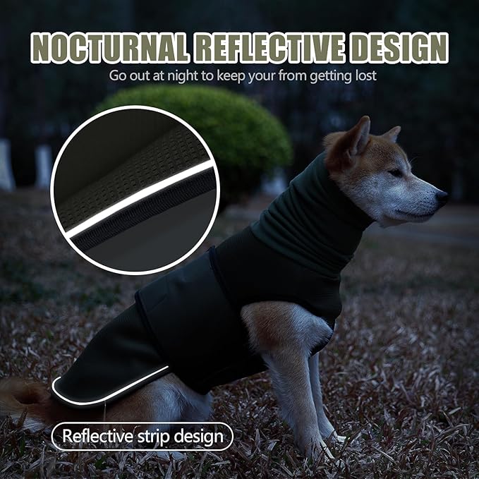 Dog Anxiety Vest,Pet Calming Hoodie Breathable Dog Anti-Anxiety Jacket for Thunder Fireworks and Separation,Green L