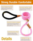 lynxking 8 FT Dog Leash Slip Lead 2 Pack Strong Heavy Duty Braided Dog Training Leash No Pull Training Lead Leashes for Medium Large and Small Dogs
