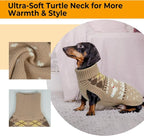 Lelepet Dachshund Sweater, Turtleneck Dog Sweaters for Small Dogs, Warm Pullover Knitted Pet Coat, Cold Weather Dachshund Clothes, Fall/Winter Cozy Outfit (XS-XL)