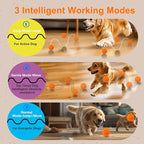 Interactive Dog Ball, Automatic Moving, Bouncing Chew Toys, Wicked Balls with 3 Modes, E-TPU Vibrating Dog Ball for Medium and Large Dogs, IP54 Waterproof, Birthday Gifts for Dogs(Orange)