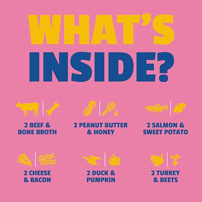 etta says! Flavor Fusion Natural Dog Chews, Variety Pack - Made in The USA - Delicious, Rawhide-Free Treats for Dogs - Supports Dental Hygiene - Contains 6 Flavors - 12 Pack