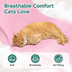 Self-Adhesive Cat Grooming Wrap, Cozy Cat Wrap for Cutting Nails, Breathable Anti-Scratch Cat Swaddle Bag for Brushing, Ear Cleaning, Dental Care, Medication, Injections,Pink L