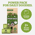 Pogi’s Dog Poop Bags – Leak-Proof & Extra Thick Pet Waste Bags (Unscented, 10 Rolls, 150-Count)