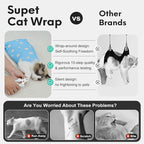 Cat Wrap for Cutting Nails, Self-Adhesive for Grooming, Anti-Scratch Cat Swaddle Wrap for Medicine, Nail Clipping, Teeth Brushing, Ear Cleaning