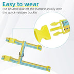 PUPTECK Adjustable Cat Harness and Leash Set Escape Proof Kitten Strap Collar for Walking Travel, Yellow Blue