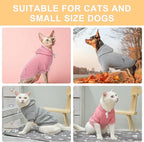 BEAUTYZOO Dog Hoodie & Cat Sweater for Small Dogs Puppy Girls Boys, Fleece Lined Warm Winter Fall Dog Clothes with Leash Hole and Pocket, Ultra-Soft Pet Jacket Coats Kitten Clothing, Grey M
