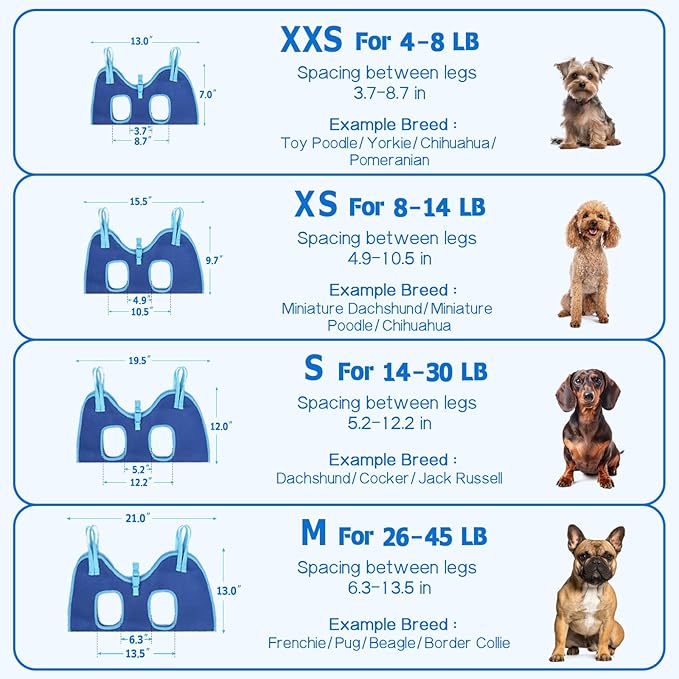 Supet Dog Grooming Hammock, Dog Hanging Harness for Nail Trimming Doorframe, Pet Holder Restraint for Clipping Nails, Pet Hoist Sling for Cutting Nails, Ear & Eye Cleaning, Medicine at Home (S)