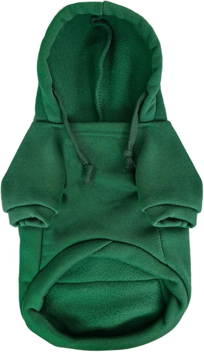 Jecikelon Pet Dog Cold Weather Coat with Pocket Winter Dog Hoodie Warm Puppy Clothes for Small Dogs Chihuahua Clothing (Green, XX-Small)