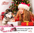 SZEE Dog Rope Toys, 24 in 3 Knots Chew Rope for Small, Medium and Large Dogs, Natural Cotton Pet Pull Toy for Tug of War and Teeth Cleaning (Pink)