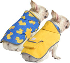 HDE Reversible Dog Raincoat Hooded Slicker Poncho Rain Coat Jacket for Small Medium Large Dogs Ducks Yellow - M