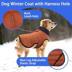 MIGOHI Lightweight Dog Coat, Windproof Dog Jacket, Puffer Jacket for Large Dogs, Padded Vest with Reflective Strips, Warm Snow Vest in Cold Weather, Easy On Hook & Loop Belly, Caramel, 3XL