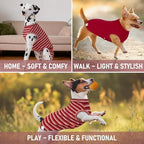 KYEESE 2Pack Waffle Dog Shirts for Large Dogs Stretchy T-Shirts Lightweight Tank Top Sleeveless Striped Shirt Vest Soft Breathable Pet Apparel, XXX-Large, Red+Striped