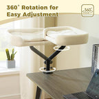 PAWZ Road Cat Desk Bed for Indoor Cats, Cat Bed for Desk Supports Up to 50 lbs, 360° Rotation & Adjustable, Nest Desktop Attachment Cats Hammock for Table, White
