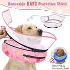 Elevated Inflatable Dog Cone Collar to Stop Licking, Dog Donut Collar After Surgery, Soft Pet Cone Alternative for Small Medium Large Dogs