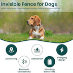 GPS Dog Electronic Fence, Wireless Training Collar- No Subscription Required, Customizable Boundaries via App 3280 FT, IPX7 Waterproof Rechargeable Collar, Automatic Sleep/Wake（White）