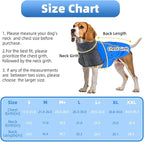 SlowTon Winter Dog Coat, Warm Polar Fleece Lining Doggie Outdoor Jacket with Turtleneck Scarf Reflective Stripe Adjustable Waterproof Windproof Puppy Vest Soft Pet Outfits (M+,Blue)