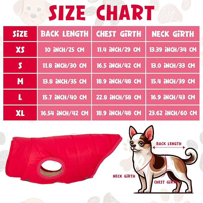 Syhood 2 Pieces Dog Jacket 2 Layers Fleece Lined Dog Jacket Warm Soft Windproof Small Pet Coat for Winter Cold Weather(M,Red,Pink)