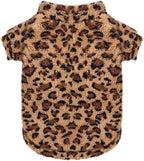 GreenJoy Leopard Print Dog Sweater – Stretchy Fleece Dog Turtleneck Sweatshirt for Puppies & Cats, Soft & Warm Pet Winter Clothes for Small, Medium & Large Dogs (Coffee Brown, Medium)
