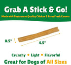 Lucky Premium Treats Lucky Shorty Slims - Carrot and Chicken Jerky Dog Treats, Crunchy Dog Chew Sticks with Real Chicken and Carrot for Small to Large Dogs (7 Count)