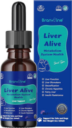 Liver Alive Metabolism System Health for Dogs and Cats - Function, Fatty, Detox, Chronic Hepatitis with SILIPHOS®, TUDCA, Same Vegan Bacon Flavor (60ml)