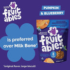 Fruitables Baked Dog Treats, Healthy Pumpkin Treat for Dogs, Low Calorie & Delicious, No Wheat, Corn or Soy, Made in the USA, Pumpkin and Blueberry Flavor, 7oz