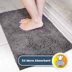 Muddy Mat® Shown on TV – Super Absorbent Microfiber Dog Door Mat for Muddy Paws, Non-Slip Washable Pet Rug, Quick Dry Chenille Entryway Carpet, Machine Washable Indoor Outdoor mat, Grey 28"x18"
