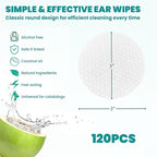 Ear Cleaner Wipes 120 Counts, Dog Ear Cleaner, Grooming Kit Care for Dogs and Cats, Soft & Easy Otic Cleaning Pads, Remove Wax, Dirt & Stop Smelly, Itchy, Non-Irritating, Coconut Scent