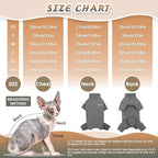ROZKITCH Hairless Cat Clothes, Breathable Soft Jumpers for Sphynx Cats Only, Coat with Four Legs, Warm Sweater T-Shirt Pajamas Jumpsuit Vest Cornish Rex, Devon Rex, Peterbald Grey L
