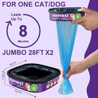 Jumbo Square Refill Bags 2 Pack – Lasts Up to 8 Months – Plant Scented Dog Poop Bags for Dogs – Pet Waste Refills for Odor Control – Fits Pet Genie Dog Waste Disposal System & Litter Genie Pails