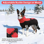 IDOMIK Dog Winter Coat, Reflective Waterproof Dog Jacket for Cold Weather, Warm Pet Coats for Small Medium Large Dogs, High Collar Doggy Fleece Snow Jacket, Winter Vest with Adjustable Buckle,S