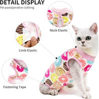 Cat Professional Surgical Recovery Suit,E-Collar Alternative for Cats Dogs,After Surgery Wear, Pajama Suit,Home Indoor Pets Clothing Doughnut S
