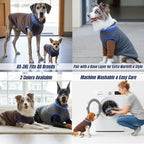Winter Classic Warmth & Windproof Turtleneck Vest Fleece Dog Sweater, Lightweight & Ultra-Soft Coat for Large Dogs with Back-Zipper, Thermal Doggie Vests Clothes with Reflective Strips(Grey, 2XL)