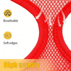 Dog Harness Small Sized and Leash Set, Dog Harness with Leash Set, Comfortable Air Mesh Dog Vest Harness with Reflective Strip, Reflective for Safe Easy Walking Dogs, Cats, Red S